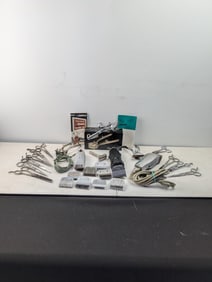 A Collection of Vintage Barbering and Grooming Tools, including Oster and Andis Clippers