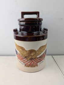 Vintage McCoy Pottery Spirit of Seventy Six Carved Wooden Eagle Canister