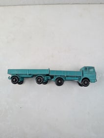 Vintage Lesney Matchbox Mercedes Truck No. 1 & Mercedes Trailer No. 2, Teal