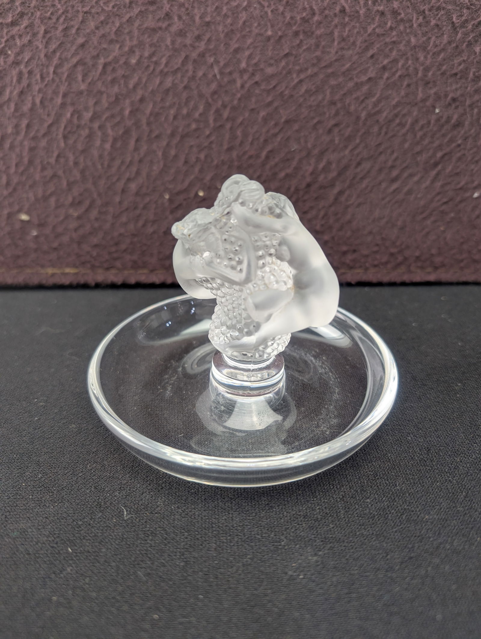 Lalique French Crystal Roxane Ring Holder Pin Dish (1 of 7)