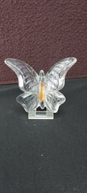 Fenton Art Glass Clear Crystal Butterfly Figurine