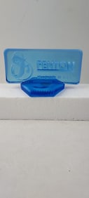 Fenton Art Glass Model 9799 Blue Opalescent Logo Dealer Display Sign & Base