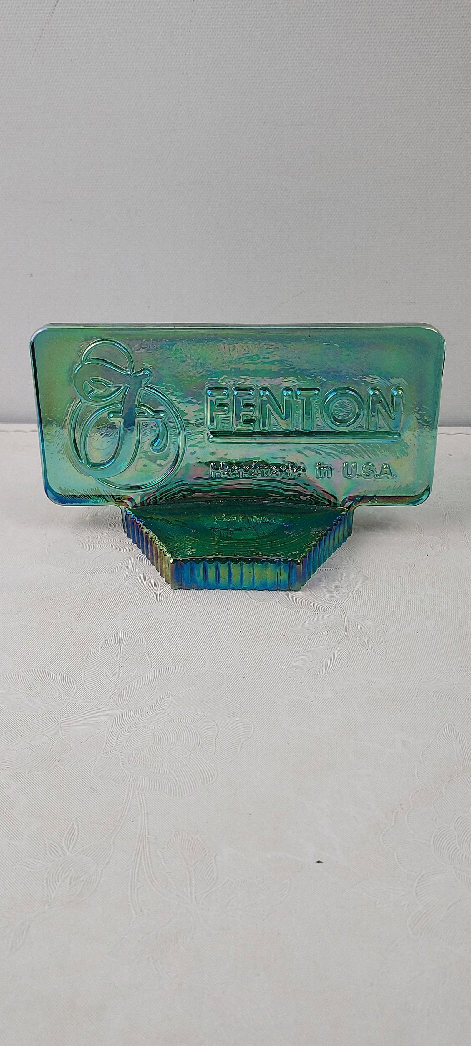 Fenton Art Glass Iridescent Carnival Glass 'Fenton' Logo Dealer Sign (1 of 3)