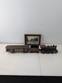 A Lot of Vintage Kenton Cast Iron 'Pennsylvania Limited' Train Set (No. 50 Locomotive & Tender, No.