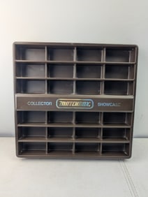 Vintage Matchbox Brown Plastic Collector Showcase Wall Display with 30 Compartments