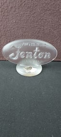 Fenton Frosted Glass Dealer Logo Display Sign