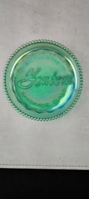 Fenton Green Vaseline Glass Dealer Logo Plate