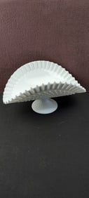 Vintage Fenton Hobnail Milk Glass Footed Banana Stand Fruit Bowl