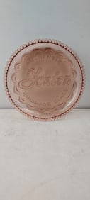 Vintage Fenton Pink Opalescent Depression Glass Beaded Scalloped Serving Plate