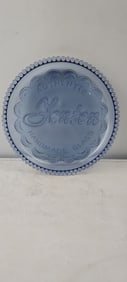 Fenton Blue Pressed Glass "Authentic Handmade Glass" Display Plate