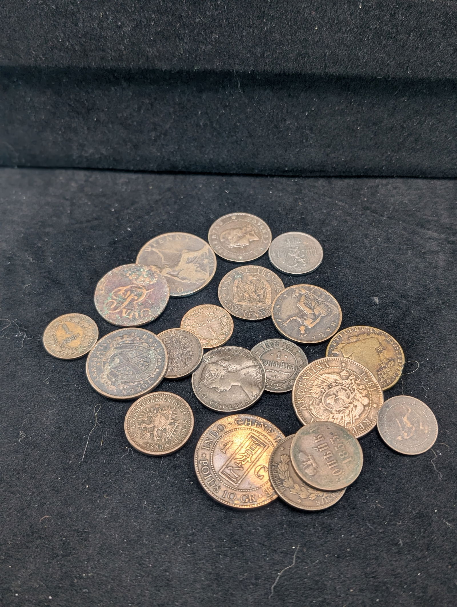 Twenty World Copper Coins. All Dated In 1800's. Circulated. (1 of 4)