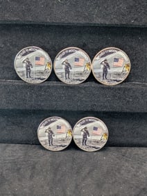 5-Apollo 11 Moon Landing Tokens