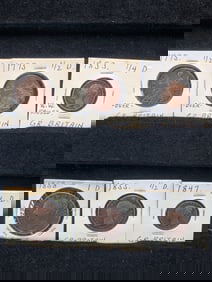 Six Great Britain Coins From An Old Collection. Cleaned.