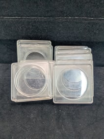 10 assorted plastic 2 X 2 coin holders