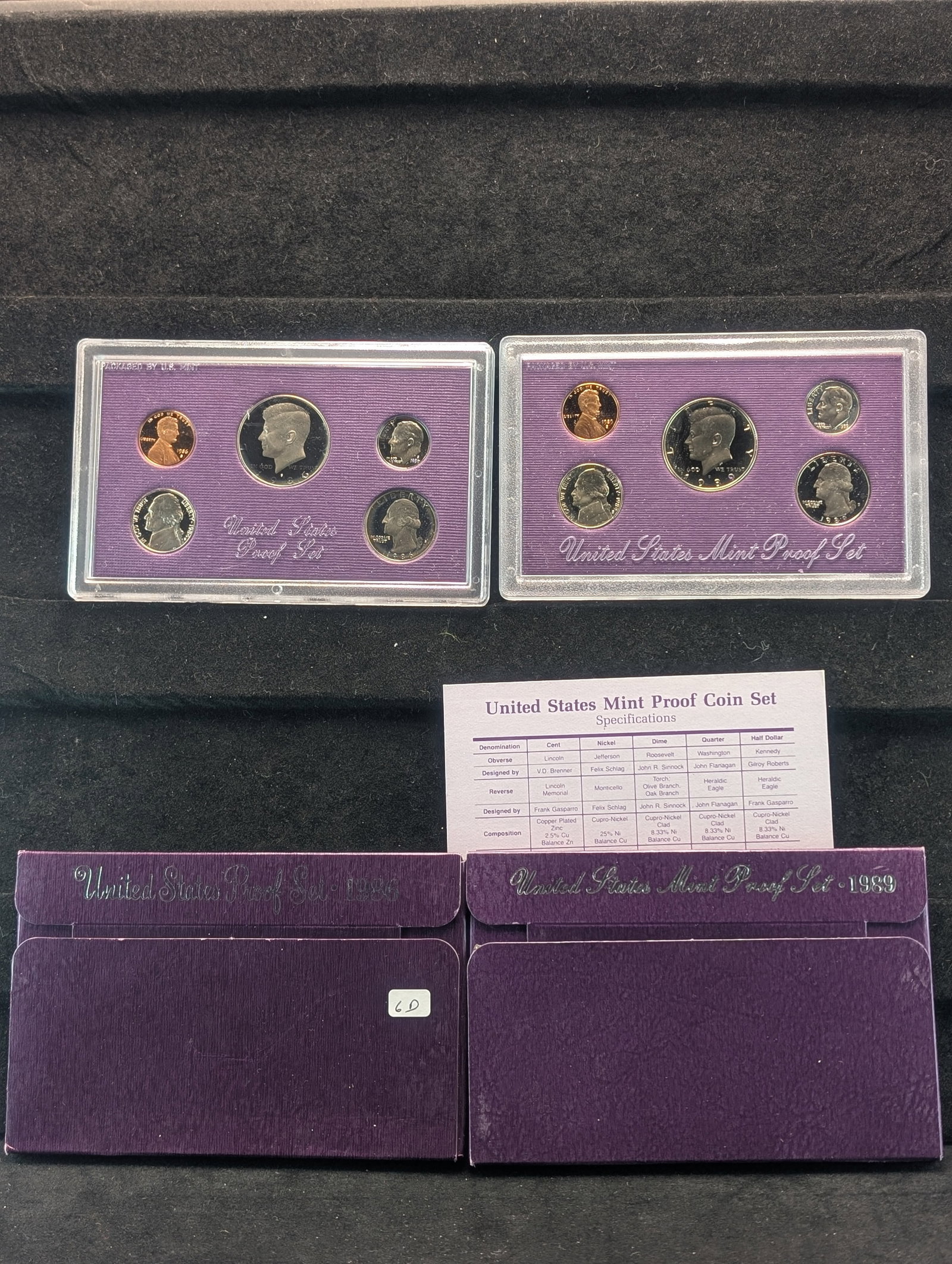 1986-S & 1989-S - Proof Sets w/original Packaging! - (10 Coins): 1986-S & 1989-S - Proof Sets w/original Packaging! - (10 Coins)
