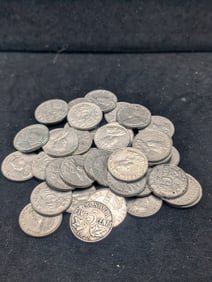 Thirty-Eight 1922-1936 Canada George V Nickels. Circulated. No Key Dates.