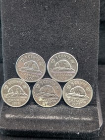 1970, 1972, 1973, 1974, 1977 (high 7), Canadian Nickels