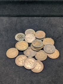 Twenty-Three Mixed Date Canada Large Cents. 1902 And Later. Circulated.