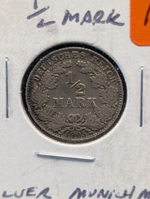 1905-D German 1/2 Mark - Silver