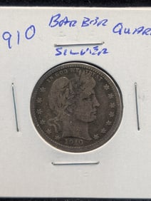 1910 Silver Barber Quarter