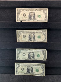 (4) 1963-B Joseph Barr $1 Banknotes