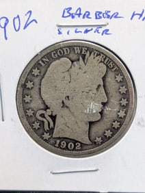 1902 Silver Barber Half Dollar