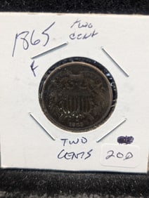 1865 Two Cent Piece - Civil War Era!