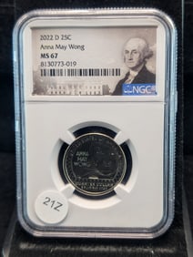 2022-D MS67 "Anna May Wong" Women's Qtr., (Graded by NGC)