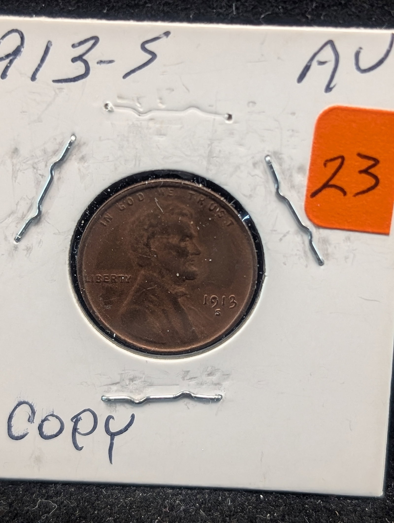 1913-S Lincoln Penny - COPY: 1913-S Lincoln Penny - COPY
