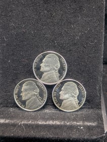 1992-S, 1993-S, 1994-S "Proof" Jefferson Nickels