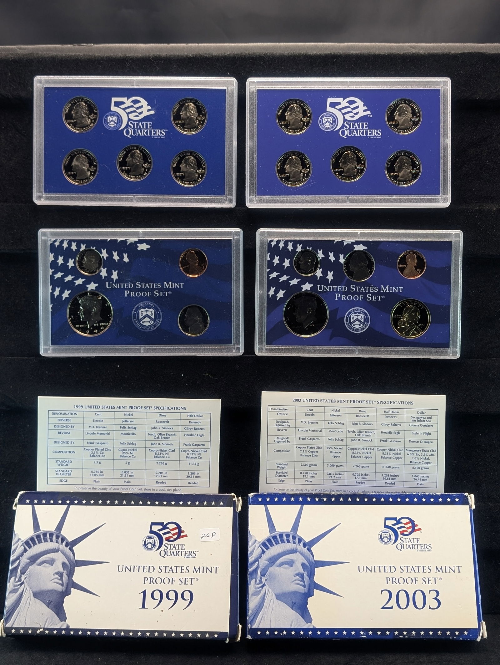1999-S & 2003-S - Proof Sets w/original Packaging! - (19 Coins): 1999-S & 2003-S - Proof Sets w/original Packaging! - (19 Coins)