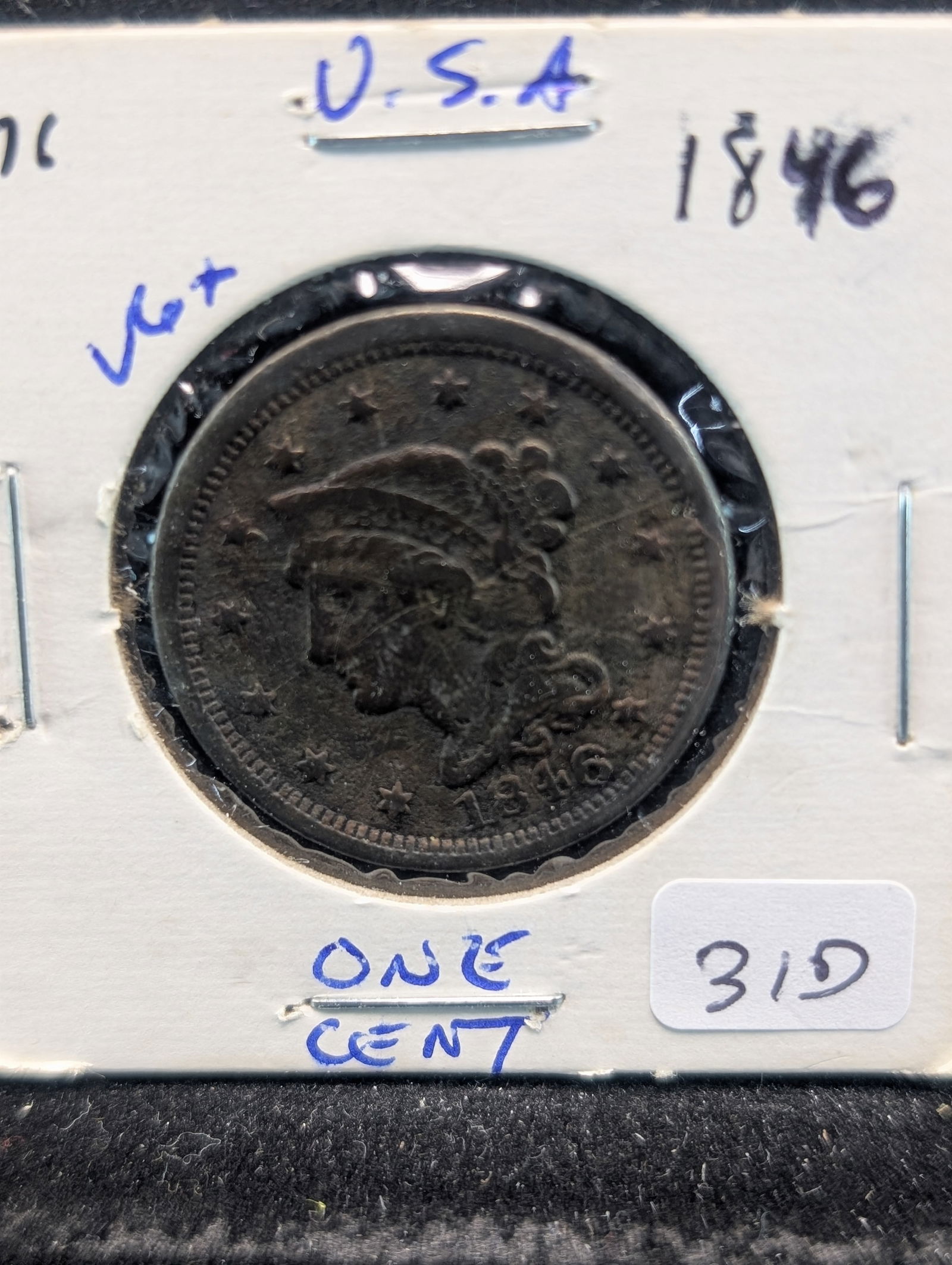 1846 Braided Hair Large Cent - 179 Years Old! (1 of 2)