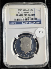 2015-S Clad Kennedy Half Dollar. Early Releases. NGC PF 69 ULTRA CAMEO.