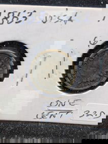 1863 CN Indian Head Penny - Civil War Era!