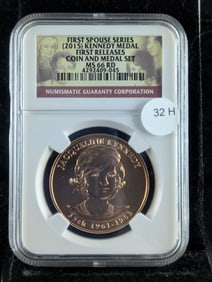 (2015) First Spouse Series. Kennedy Medal. First Releases. NGC MS 66 RD.