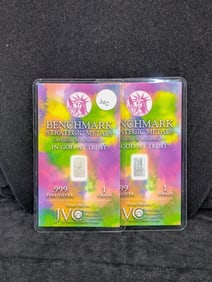 Two, .999 Fine Silver 1 Grain, Wealth You Can Hold, Sealed, Great Gifts