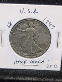 1943 Silver Walking Liberty Half Dollar - WWII Era!
