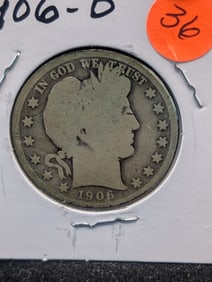 1906-D Barber Half Dollar