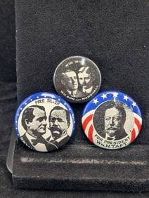 Three Political Badges, Taft/Bryan & Sewell/William & Marshall