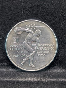 1970 Panama 5 Balboas, 35.7 Grams .925 Silver