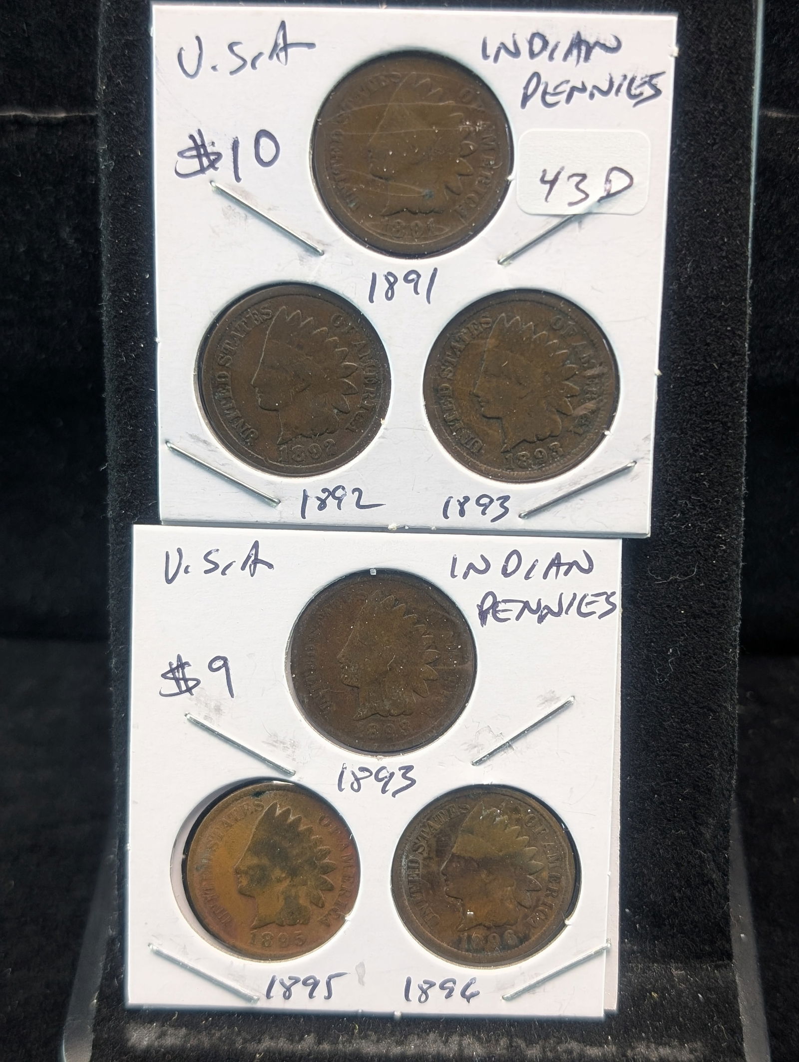 1891, 1892, 1893, 1893, 1895, 1896 Indian Head Pennies (1 of 2)