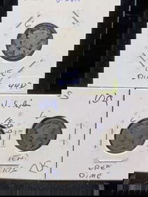 1928 P,D,S Silver Mercury Dimes - Better Dates! - Complete Year Set!