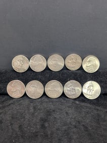 (10) Jefferson Nickels From Mint Sets (4) 2004-P, (2) 2005-P, (2) 2005-D, (2) 2006-P