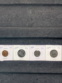 (4) 1968-D US Coins Quarter, Dime, Nickel, Cent
