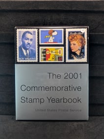 2001 USPS Hardbound Stamp Yearbook with Sealed Stamp Set, $31.25 FV