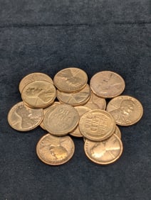 Fifteen Teens-Twenties Lincoln Wheat Cents