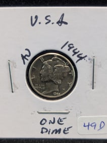 1944 Silver Mercury Dime - Better Grade!