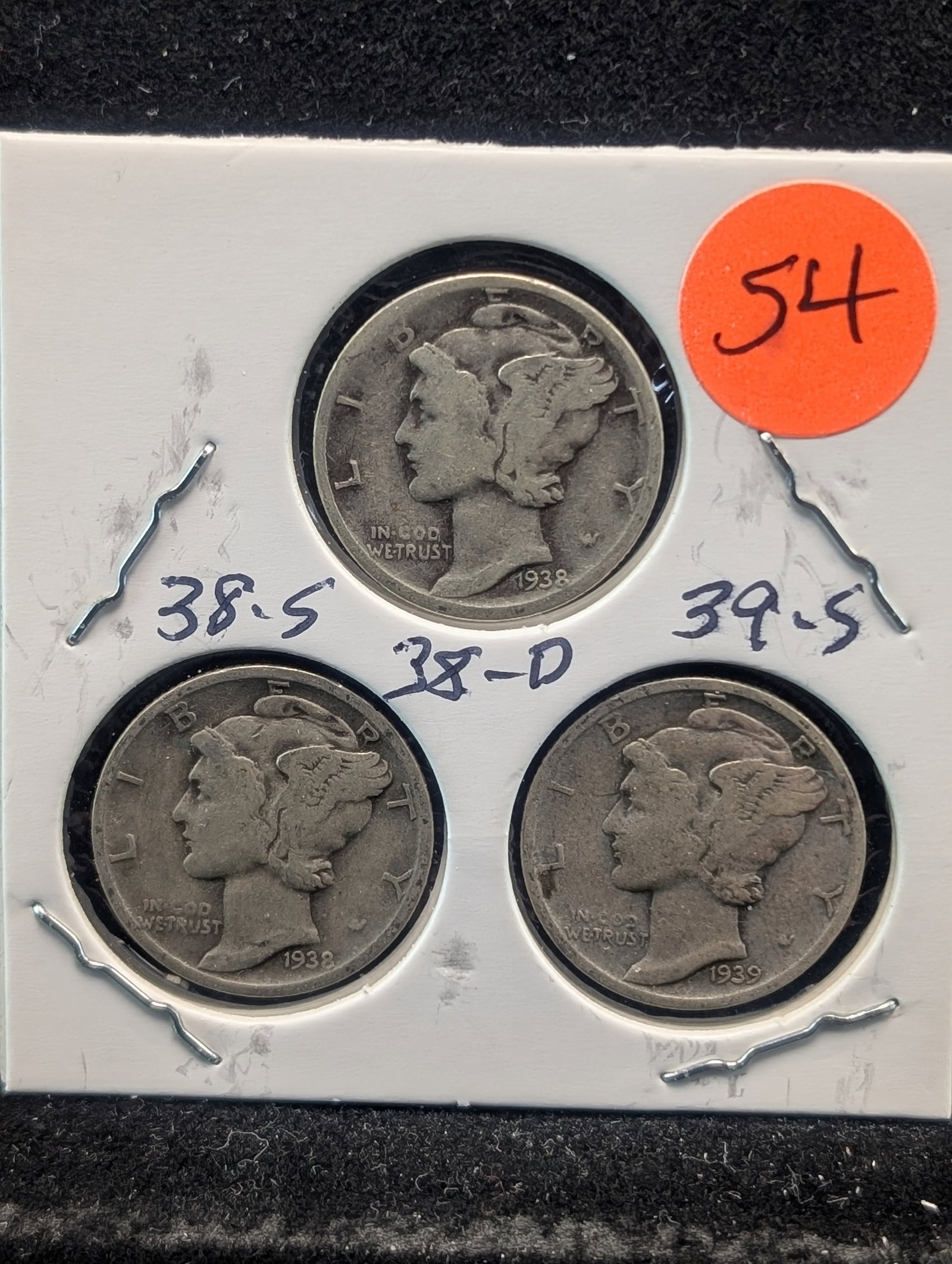 1938-S, 38-D, 39-S Mercury Dimes: 1938-S, 38-D, 39-S Mercury Dimes
