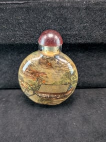 Vintage Chinese Reverse Painted Snuff Bottle