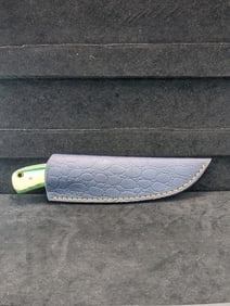 8" Hand Crafted Damascus Knife w/ Leather Sheath